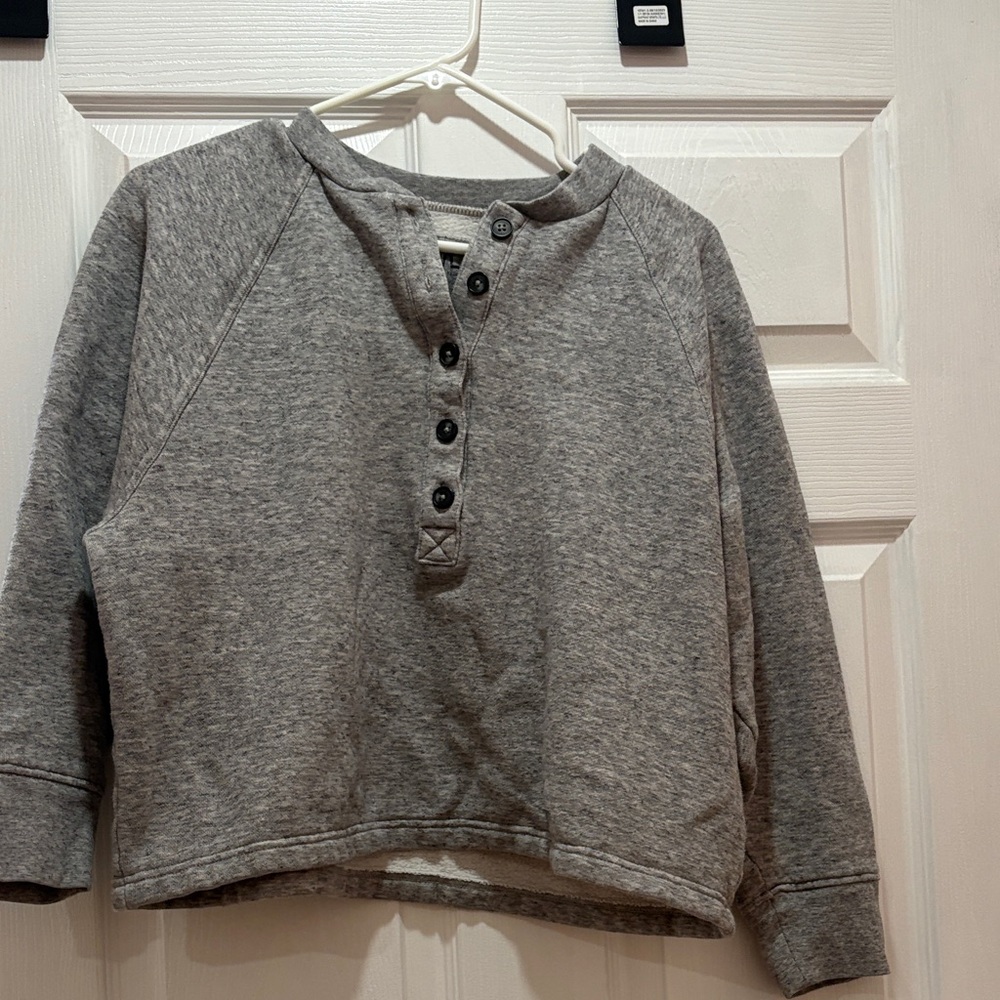 Madewell Gray Button-Up Women's cropped sweatshirt